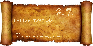 Helfer Tünde névjegykártya